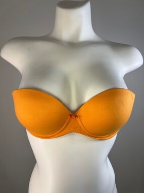 Victoria's Secret Vintage Strapless Bandeau Underwire Bra in Orange 36B